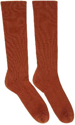Rick Owens Drkshdw Orange Graphic Logo Socks