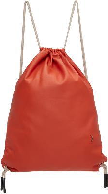 Rick Owens Orange Large Drawstring Backpack