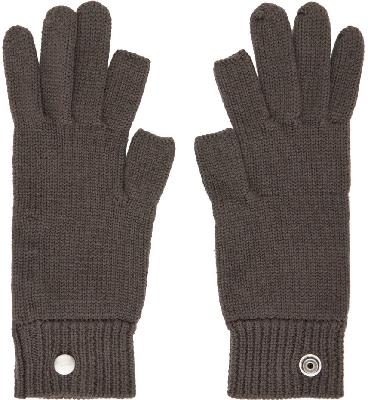 Rick Owens Gray Cashmere Touchscreen Gloves