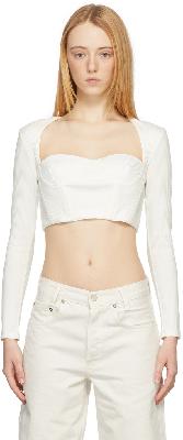 Rokh White Bustiere Corset Long Sleeve T-Shirt