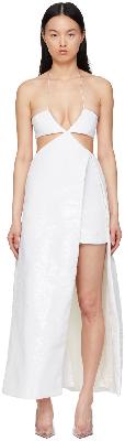 Rokh White Cotton Mid-Length Dress