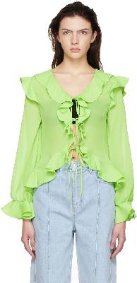 Rokh Green Polyester Blouse