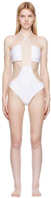 Rosetta Getty White Recycled Nylon One-Piece Swimsuit