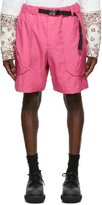 sacai Pink Cotton Weather Mix Shorts