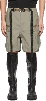 sacai Khaki ACRONYM Edition Belted Shorts