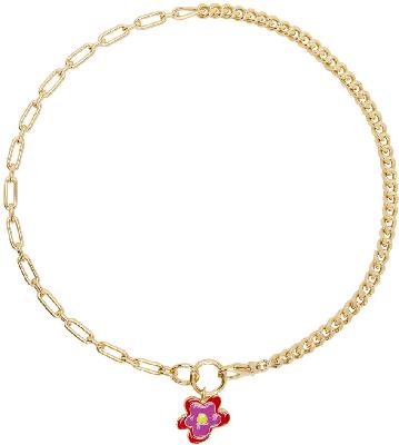 Safsafu SSENSE Exclusive Gold Blossom Heart Necklace
