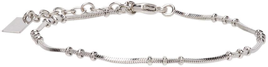 Saint Laurent Silver Ball Snake Chain Bracelet