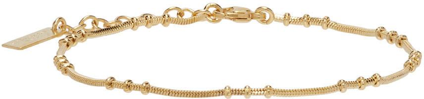 Saint Laurent Gold Ball Snake Chain Bracelet