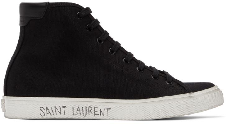 Saint Laurent Black Malibu High Sneakers