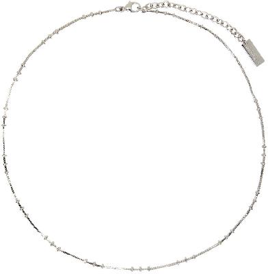 Saint Laurent Silver Ball Snake Chain Necklace