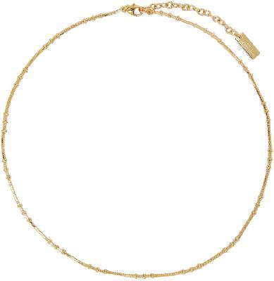 Saint Laurent Gold Ball Snake Chain Necklace