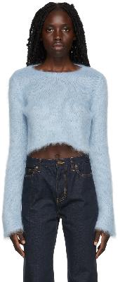Saint Laurent Blue Cropped Sweater