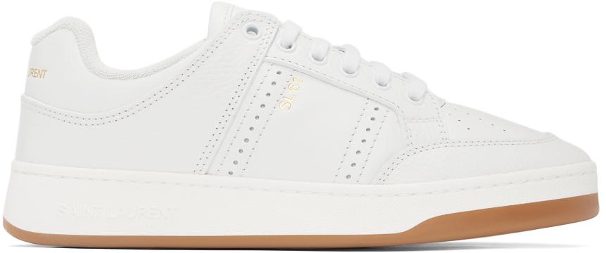 Saint Laurent White Leather Sneakers