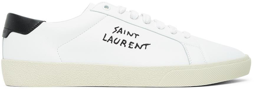 Saint Laurent White & Black Court Classic Sneaker