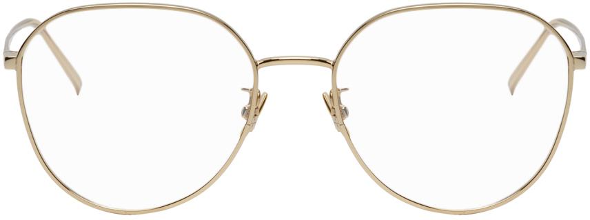 Saint Laurent Gold Round Glasses