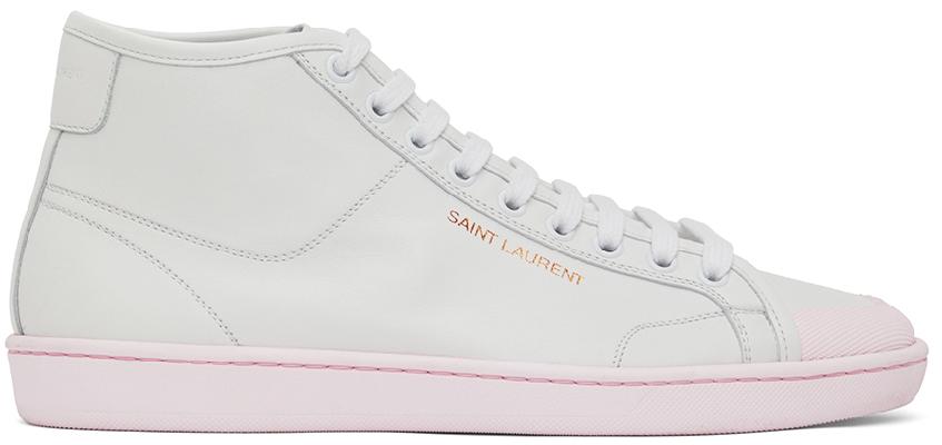 Saint Laurent White & Pink Court Classic SL/39 Sneakers