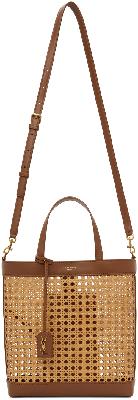 Saint Laurent Beige & Brown Straw North South Shopping Tote