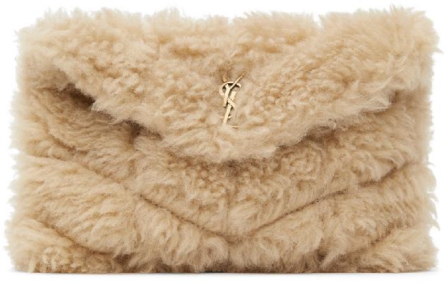 Saint Laurent Puffy Shearling Pouch