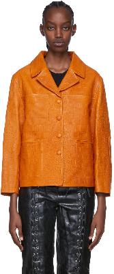 Saks Potts Orange Sarah Leather Jacket