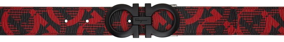 Salvatore Ferragamo Reversible Black & Red Adjustable Belt