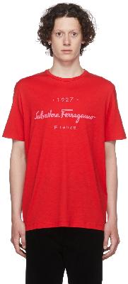 Salvatore Ferragamo Red 1927 Signature T-Shirt