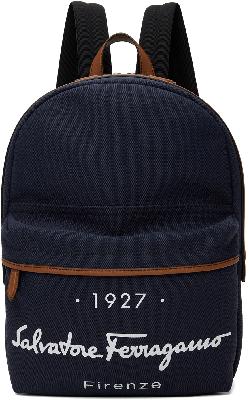 Salvatore Ferragamo Navy 1927 Signature Backpack