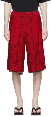 Sasquatchfabrix. Red Reversible Acetate Shorts