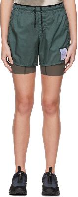 Satisfy SSENSE Exclusive Green PowerFlower Sport Shorts