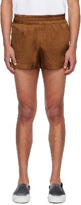Serapis Brown Silk Shorts