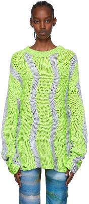 Serapis Green & Gray Let The Sea Resound And All That Is In It: Part 2 (Hippocampus) Sweater