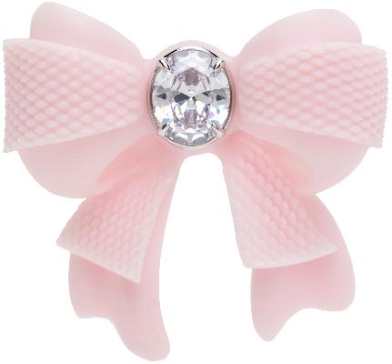 Shushu/Tong Pink YVMIN Edition Double-Layered Rubber Bow Single Earring