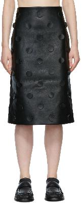 Shushu/Tong Black Faux-Leather Dots Skirt