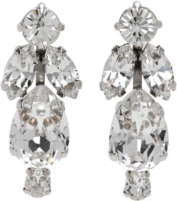 Simone Rocha Silver Small Crystal Drop Earrings