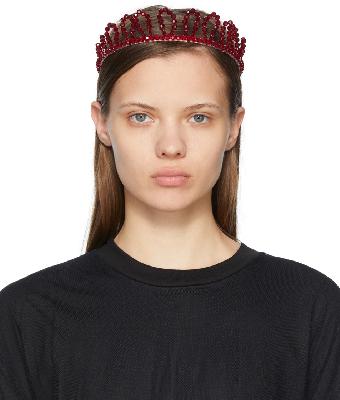 Simone Rocha Red Crystal Beaded Crown Headband