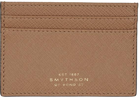 Smythson Taupe Panama Card Holder
