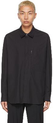 Solid Homme Black Oversized Slit Shirt