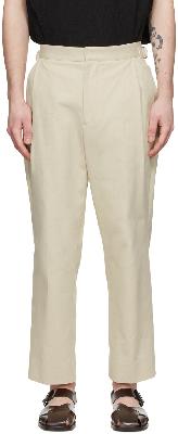 Solid Homme Beige Cotton Trousers