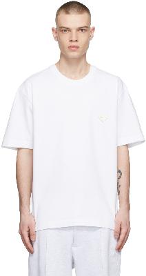 Solid Homme White Cotton T-Shirt