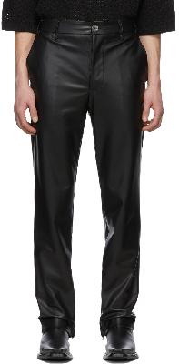 Song for the Mute Black Faux-Leather Zip-Up Cigarette Trousers