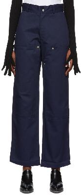 SPENCER BADU Navy Cotton Trousers