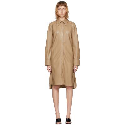 Stand Studio Taupe Faux-Leather Remi Dress