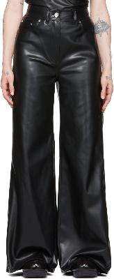 Stand Studio Black Jelena Faux-Leather Trousers