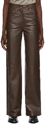 Stand Studio Brown Leather Aisha Trousers