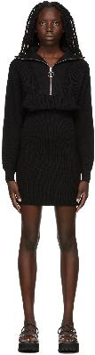 Staud Black Kirby Sweater Short Dress