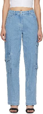 Staud Blue Easton Cargo Jeans