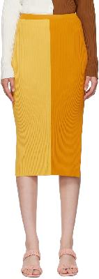 Staud Yellow Lorraine Midi Skirt