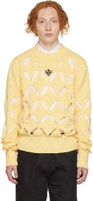 Stefan Cooke Yellow Diamond Slashed Sweater