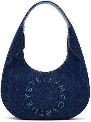 Stella McCartney Blue Small Eco Denim Logo Shoulder Bag