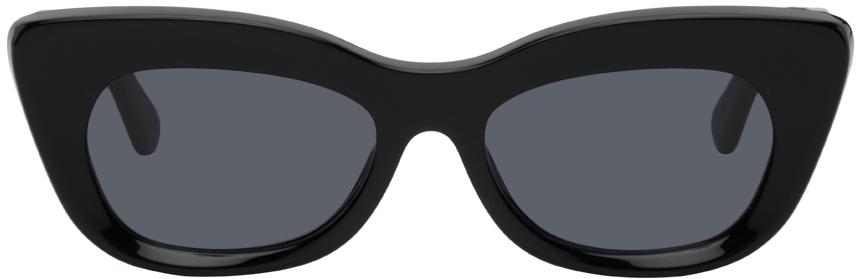 Stella McCartney Black Oval Cat-Eye Sunglasses