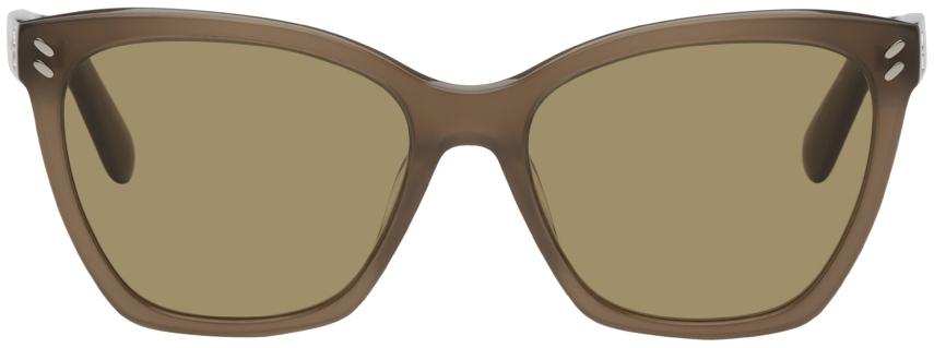 Stella McCartney Brown Square Cat-Eye Sunglasses